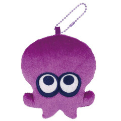 Japan Splatoon Plush Pouch & Bag Charm - Octopus Purple