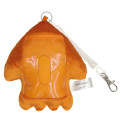 Japan Splatoon Fluffy Pass Case Card Holder & Coil Spring - Squid Orange - 2
