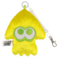Japan Splatoon Fluffy Pass Case Card Holder & Coil Spring - Squid Yellow - 1