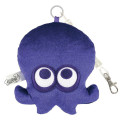 Japan Splatoon Fluffy Pass Case Card Holder & Coil Spring - Octopus Deep Blue - 1