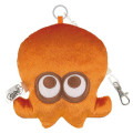 Japan Splatoon Fluffy Pass Case Card Holder & Coil Spring - Octopus Orange - 1
