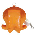 Japan Splatoon Fluffy Pass Case Card Holder & Coil Spring - Octopus Orange - 2