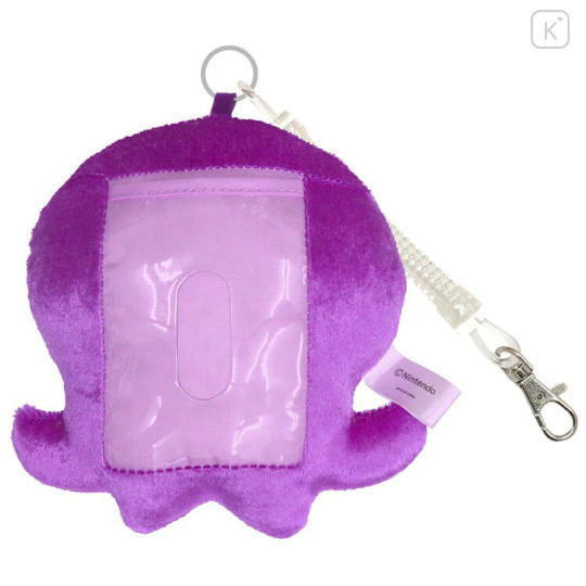 Japan Splatoon Fluffy Pass Case Card Holder & Coil Spring - Octopus Purple - 2