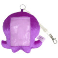Japan Splatoon Fluffy Pass Case Card Holder & Coil Spring - Octopus Purple - 2