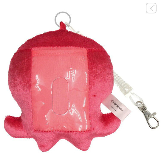 Japan Splatoon Fluffy Pass Case Card Holder & Coil Spring - Octopus Red - 2