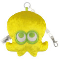 Japan Splatoon Fluffy Pass Case Card Holder & Coil Spring - Octopus Yellow - 1