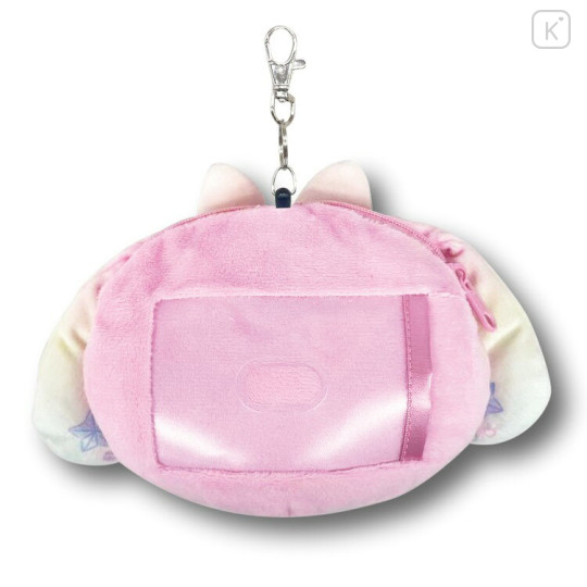 Japan Sanrio Plush Pass Case Card Holder Pouch & Reel - My Melody : Sparkling Face - 2