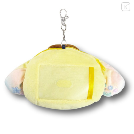 Japan Sanrio Plush Pass Case Card Holder Pouch & Reel - Pompompurin : Sparkling Face - 2