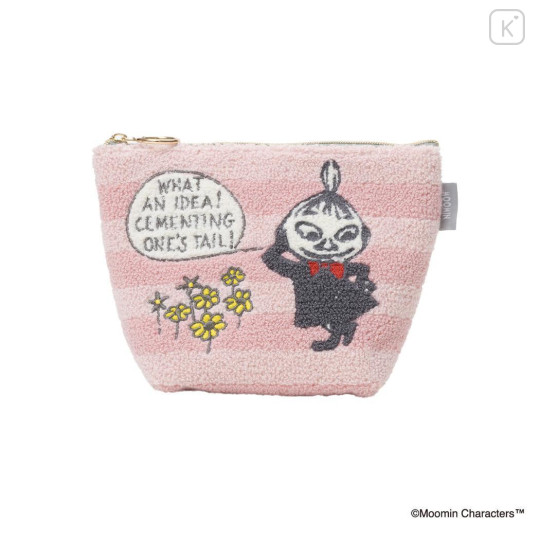 Japan Moomin Sagara Embroidery Trapezoid Pouch - Little My : Pink - 1