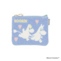 Japan Moomin Sagara Embroidery Mini Flat Pouch - Moomintroll - 1