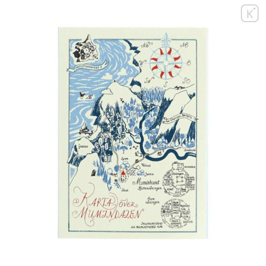 Japan Moomin Flip-Up Memo Pad - Hattifatteners & Moomintroll & Snufkin : Map - 1