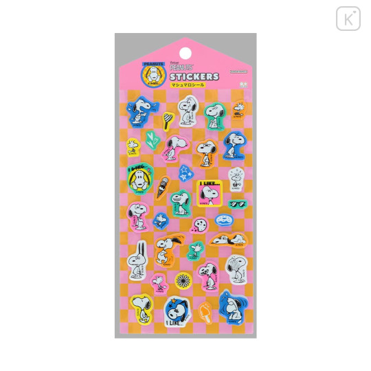 Japan Peanuts Marshmallow Sticker - Snoopy : Pink - 1