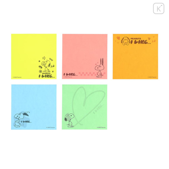 Japan Peanuts Tack Memo Sticky Notes - Snoopy : Neon Yellow - 2