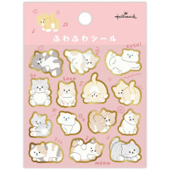 Japan Hallmark Gold Sticker - Fluffy Cat