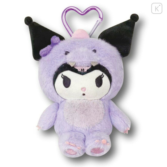 Japan Sanrio Plush Pouch & Bag Charm - Kuromi : Dinosaur - 2