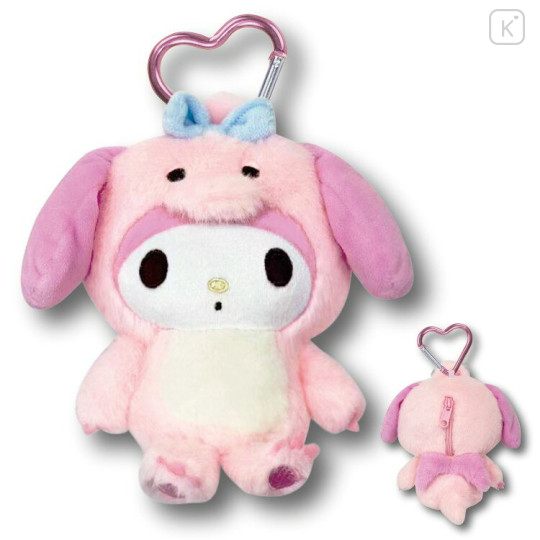 Japan Sanrio Plush Pouch & Bag Charm - My Melody : Dinosaur - 1