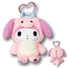 Japan Sanrio Plush Pouch & Bag Charm - My Melody : Dinosaur