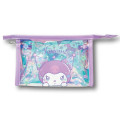 Japan Sanrio Aurora Clear Cosmetic Pouch - Kuromi : Sparkling Face - 1