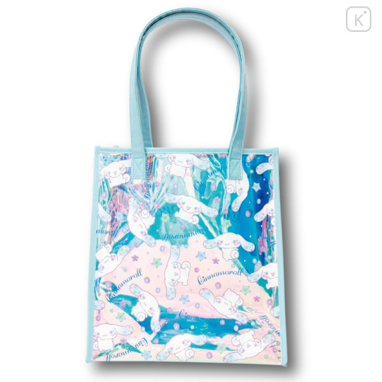 Japan Sanrio Aurora Vinyl Tote Bag - Cinnamoroll : Sparkling Face - 2