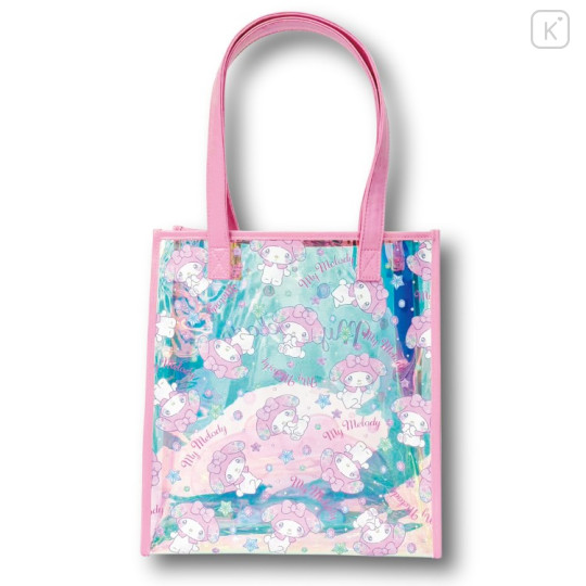 Japan Sanrio Aurora Vinyl Tote Bag - My Melody : Sparkling Face - 2
