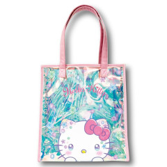 Japan Sanrio Aurora Vinyl Tote Bag - Hello Kitty : Sparkling Face