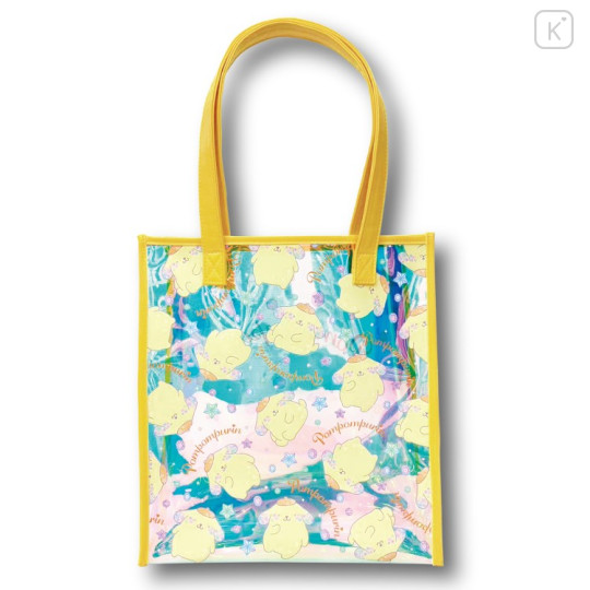 Japan Sanrio Aurora Vinyl Tote Bag - Pompompurin : Sparkling Face - 2