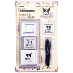 Japan Sanrio Hancoco Slide Stamp - Kuromi : Reading with Baku