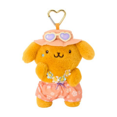Japan Sanrio Original Mascot Holder - Pompompurin : Sparkling Summer Pool Tan Sunburned