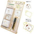 Japan Sanrio Hancoco Slide Stamp - Pompompurin : Rice Ball Onigiri with Muffin - 2
