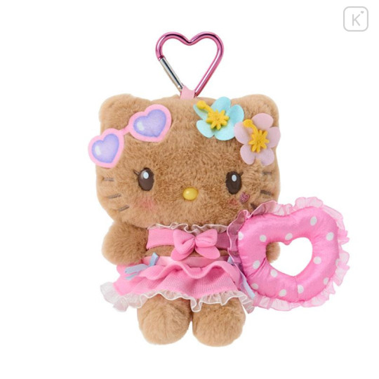 Japan Sanrio Original Mascot Holder - Hello Kitty : Sparkling Summer Pool Tan Sunburned - 1