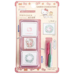 Japan Sanrio Hancoco Slide Stamp - Hello Kitty : Flower
