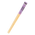 Japan Sanrio Original Bamboo Chopsticks 16.5cm with Case - Kuromi : Baku Ribbon Purple - 3