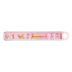 Japan Sanrio Original Bamboo Chopsticks 16.5cm with Case - My Melody & My Sweet Piano : Tulip Pink
