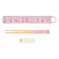 Japan Sanrio Original Bamboo Chopsticks 16.5cm with Case - My Melody & My Sweet Piano : Tulip Pink - 2