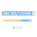 Japan Sanrio Original Bamboo Chopsticks 16.5cm with Case - Cinnamoroll : Milk Star Blue - 2