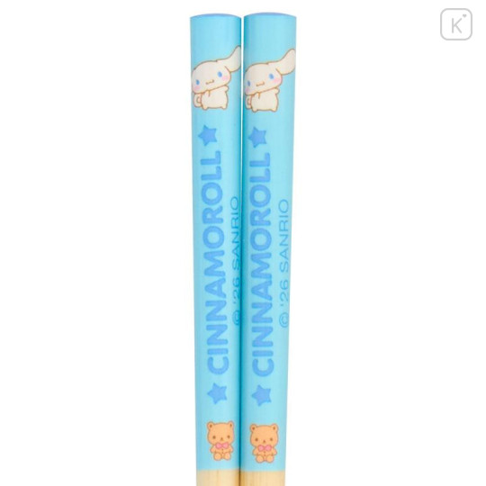 Japan Sanrio Original Bamboo Chopsticks 16.5cm with Case - Cinnamoroll : Milk Star Blue - 5