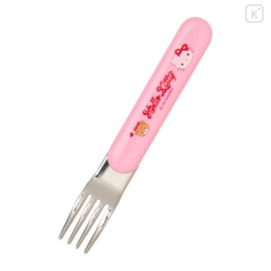 Japan Sanrio Original Bento Lunch Cutlery Set Spoon Fork - Hello Kitty & Tiny Chum : Cherry Pink - 3