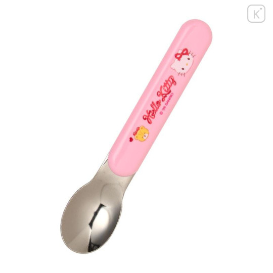 Japan Sanrio Original Bento Lunch Cutlery Set Spoon Fork - Hello Kitty & Tiny Chum : Cherry Pink - 4
