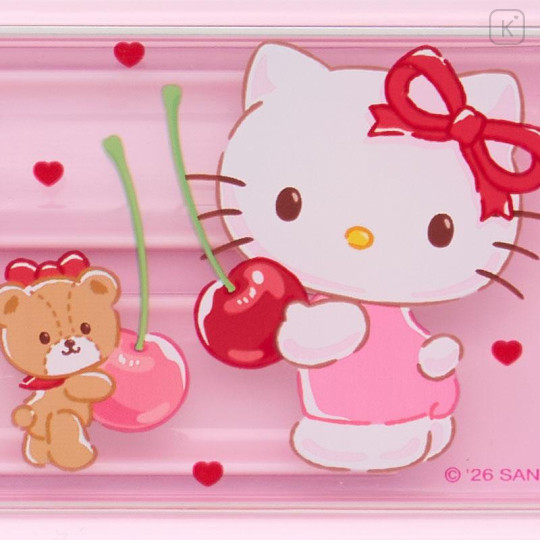 Japan Sanrio Original Bento Lunch Cutlery Set Spoon Fork - Hello Kitty & Tiny Chum : Cherry Pink - 5