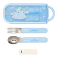 Japan Sanrio Original Bento Lunch Cutlery Set Spoon Fork - Cinnamoroll : Milk Star Blue - 2