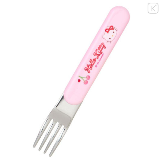 Japan Sanrio Original Bento Lunch Cutlery Set Spoon Fork Chopstick - Hello Kitty & Tiny Chum : Cherry Pink - 3