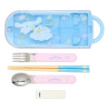Japan Sanrio Original Bento Lunch Cutlery Set Spoon Fork Chopstick - Cinnamoroll : Milk Star Blue - 2