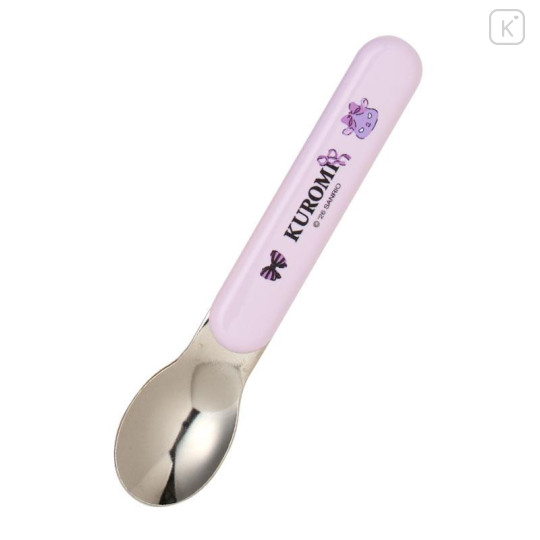 Japan Sanrio Original Bento Lunch Cutlery Set Spoon Fork Chopstick - Kuromi : Baku Ribbon Purple - 4
