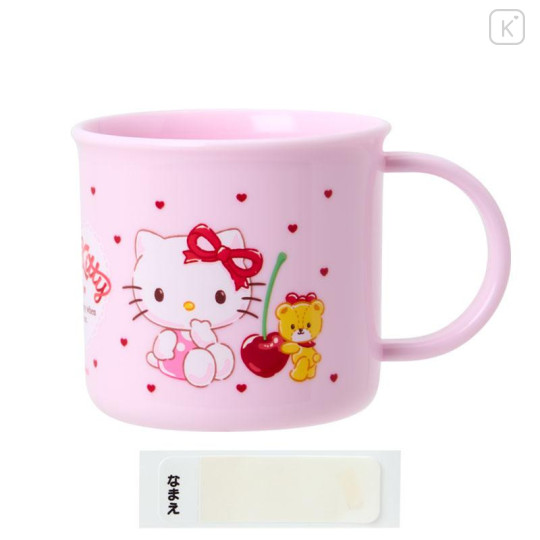 Japan Sanrio Original Plastic Cup - Hello Kitty & Tiny Chum : Cherry Pink - 1