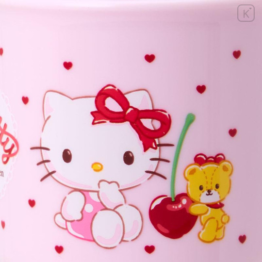 Japan Sanrio Original Plastic Cup - Hello Kitty & Tiny Chum : Cherry Pink - 3