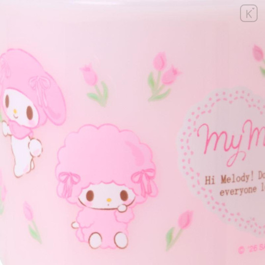 Japan Sanrio Original Plastic Cup - My Melody & My Sweet Piano : Tulip Pink - 4