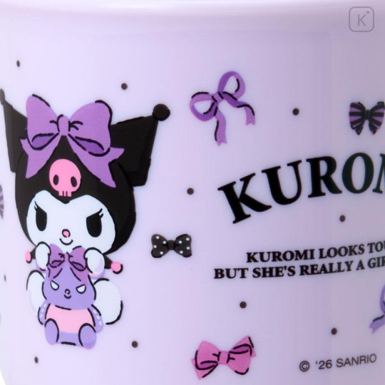 Japan Sanrio Original Plastic Cup - Kuromi : Baku Ribbon Purple - 4