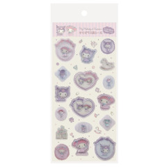Japan Sanrio Frosted Glass Style Sticker - Kuromi & My Melody : Lolita Baby