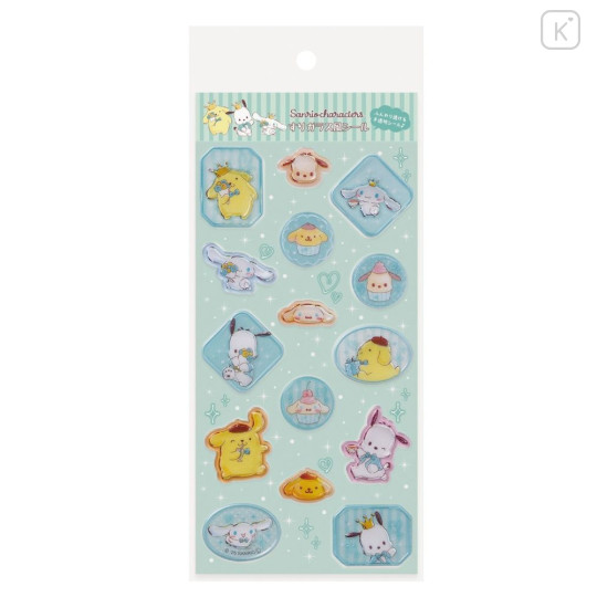 Japan Sanrio Frosted Glass Style Sticker - Cinnamoroll & Pochacco & Pompompurin : Afternoon Tea - 1