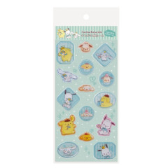 Japan Sanrio Frosted Glass Style Sticker - Cinnamoroll & Pochacco & Pompompurin : Afternoon Tea